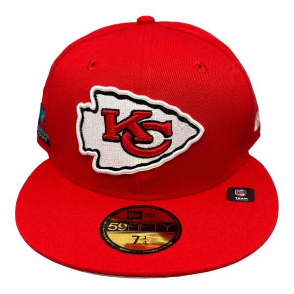 New Era 59FIFTY Kansas City Chiefs Super Bowl LVII Patch Fitted Hat Cap 7-3/8 - Picture 1 of 7
